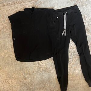 Rafaela Scrub Top & Zamora Joggers Figs Scrub Set